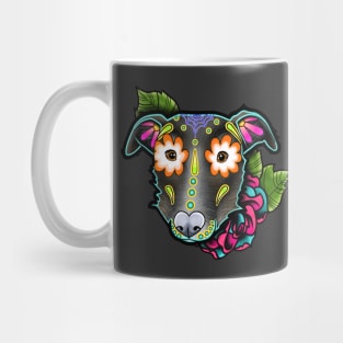 Wirehaired Terrier Mix - Day of the Dead Sugar Skull Dog Mug